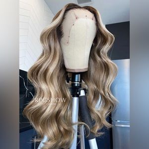 Ash Blond Balayage Style 100% Human Hair Luxury Wig